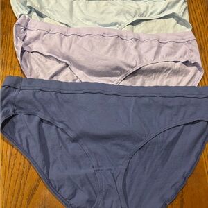 Hanes Women's Bikini Panties in Light Blue, Lavender & Slate Blue